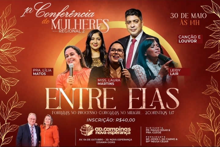 Conferência de Mulheres “Entre Elas” promete tarde de fé e transformação